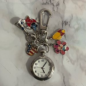 Disney clip on watch with Disney charms(needs new battery)